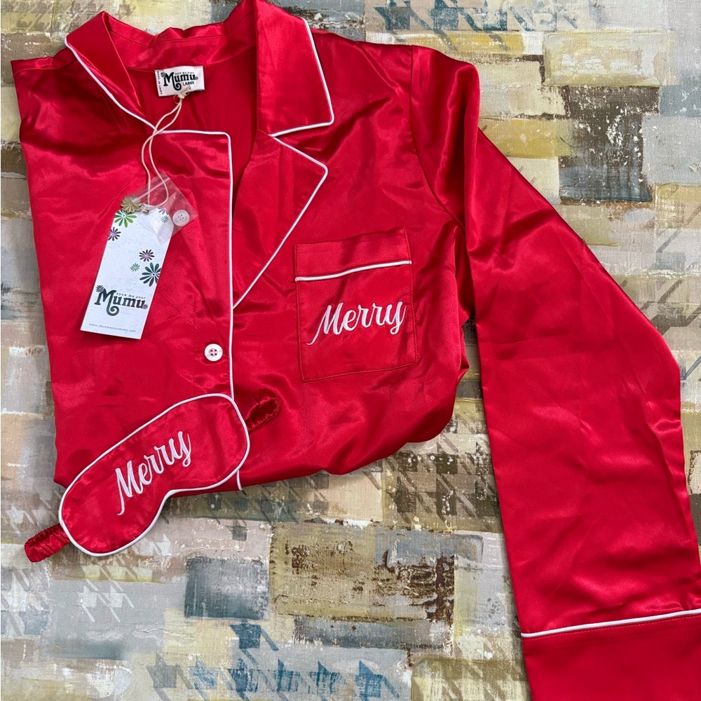 Show Me Your MuMu Red Satin Pajama Set